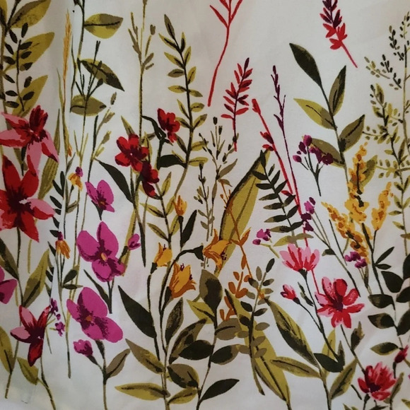 Old Navy Ivory Sheer Blouse Small    Garden Floral Cottage Minimalist Feminine - Picture 7 of 16